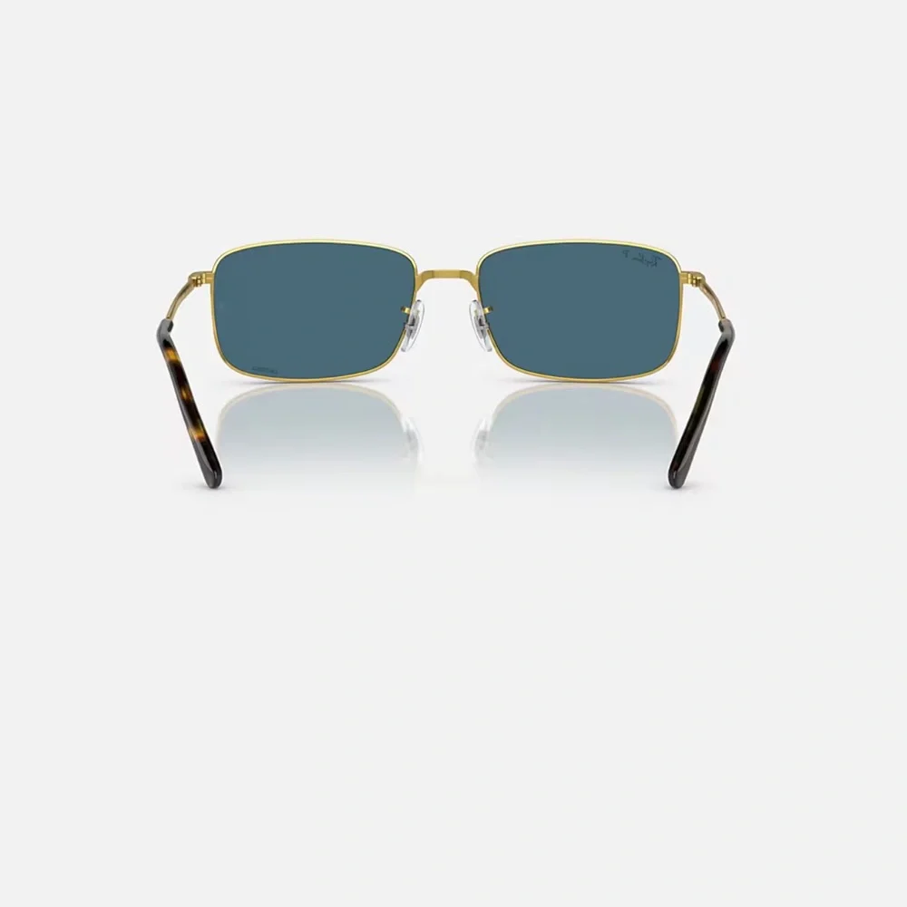 NEW RB3717 Ray-Ban Gold Frame Sunglasses with Blue Lenses - Picture 4 of 11